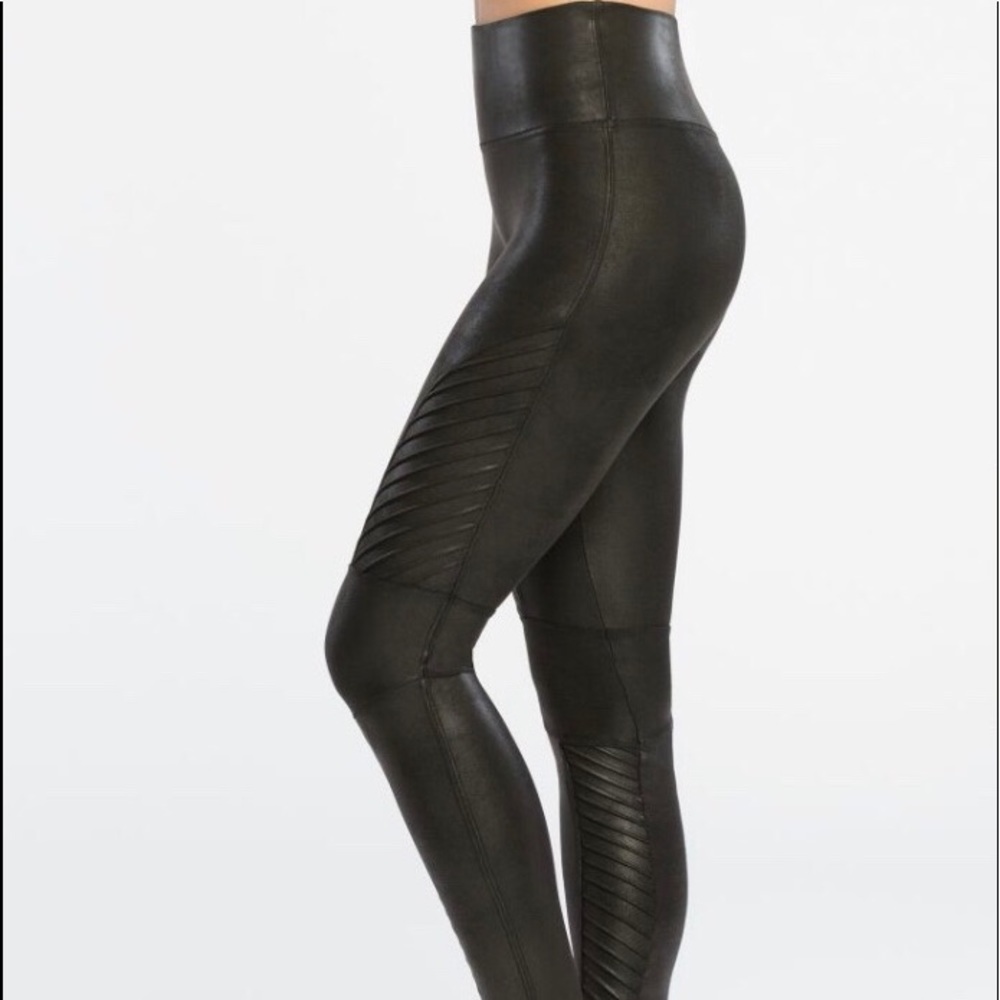 Spanx faux leather moto leggings